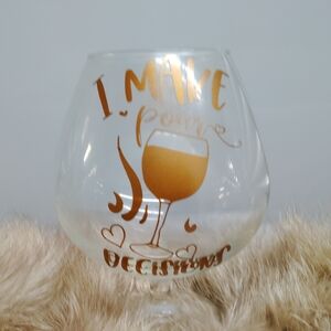 Gold Lettered Wine Glass